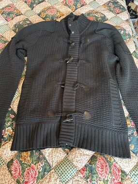C—REPOSH- Burberry Black Knit Toggle Cardigan